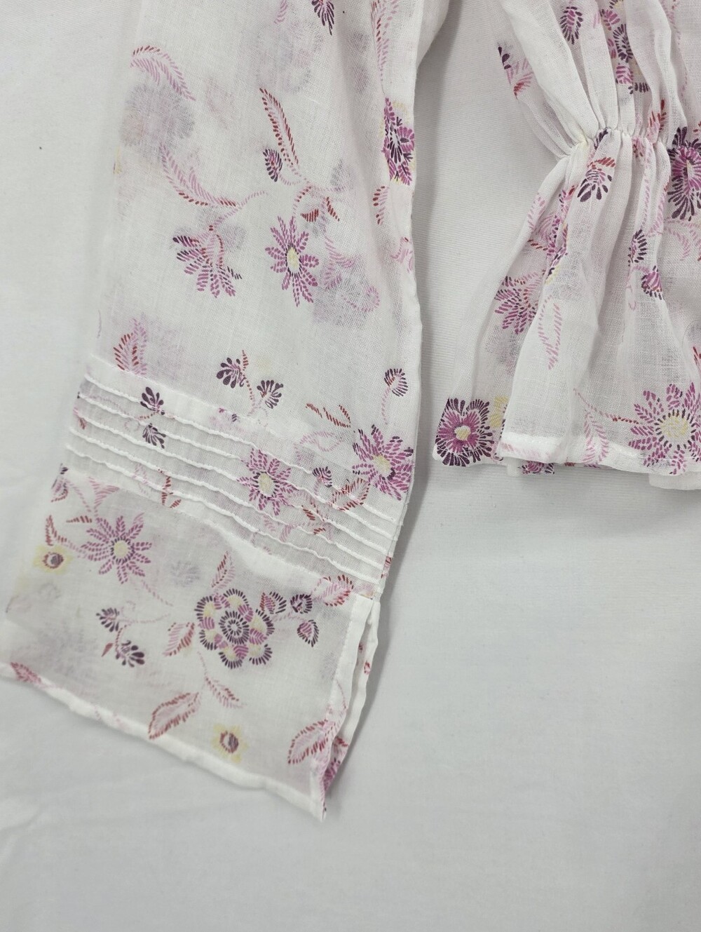 Vintage Onion Romantic Bohemian Sheer Floral Bell Sleeve Fairycore Y2K Blouse S - Picture 14 of 16